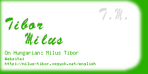 tibor milus business card